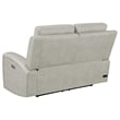Pemberly Row Faux Leather Triple Power Reclining Loveseat in Gray