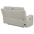 Pemberly Row Faux Leather Triple Power Reclining Loveseat in Gray