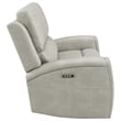 Pemberly Row Faux Leather Triple Power Reclining Loveseat in Gray