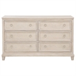 Pemberly Row 6-Drawer Wood Bedroom Dresser Cabinet in Washed Oak Brown