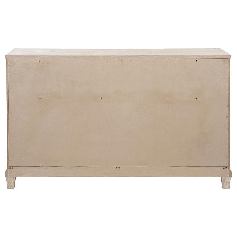 Pemberly Row 6-Drawer Wood Bedroom Dresser Cabinet in Washed Oak Brown