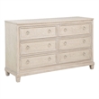 Pemberly Row 6-Drawer Wood Bedroom Dresser Cabinet in Washed Oak Brown