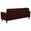 Pemberly Row Transitional Upholstered Fabric Track Arm Sofa in Rust Red