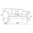 Pemberly Row Transitional Upholstered Fabric Track Arm Sofa in Matcha Green