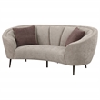 Pemberly Row Contemporary Upholstered Channel Back Curved Loveseat Beige
