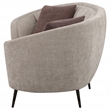 Pemberly Row Contemporary Upholstered Channel Back Curved Loveseat Beige