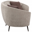 Pemberly Row Contemporary Upholstered Channel Back Curved Loveseat Beige