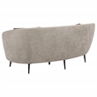 Pemberly Row Contemporary Upholstered Channel Back Curved Loveseat Beige