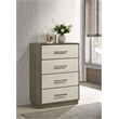 Pemberly Row Contemporary 4-Drawer Chest of Drawers Gray Oak