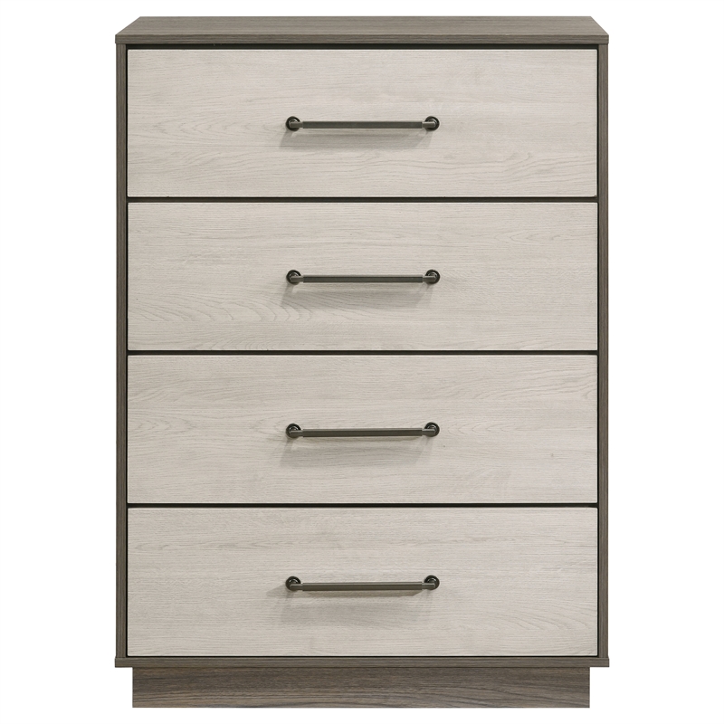 Pemberly Row Contemporary 4-Drawer Chest of Drawers Gray Oak