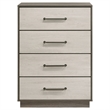 Pemberly Row Contemporary 4-Drawer Chest of Drawers Gray Oak
