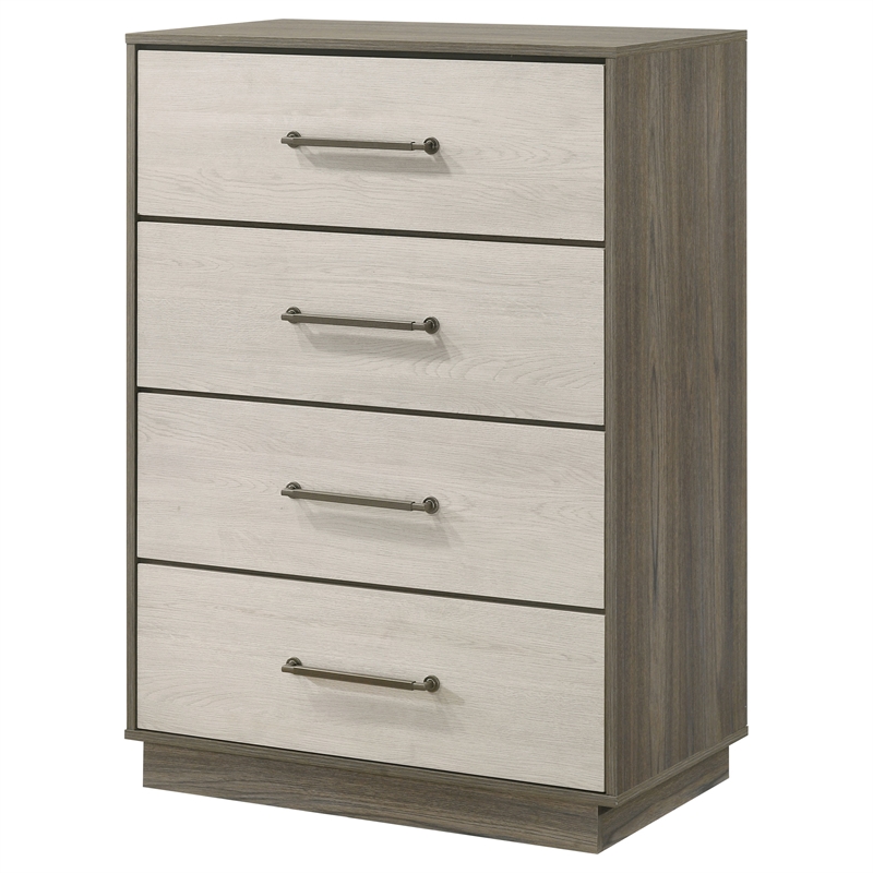 Pemberly Row Contemporary 4-Drawer Chest of Drawers Gray Oak