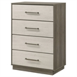 Pemberly Row Contemporary 4-Drawer Chest of Drawers Gray Oak