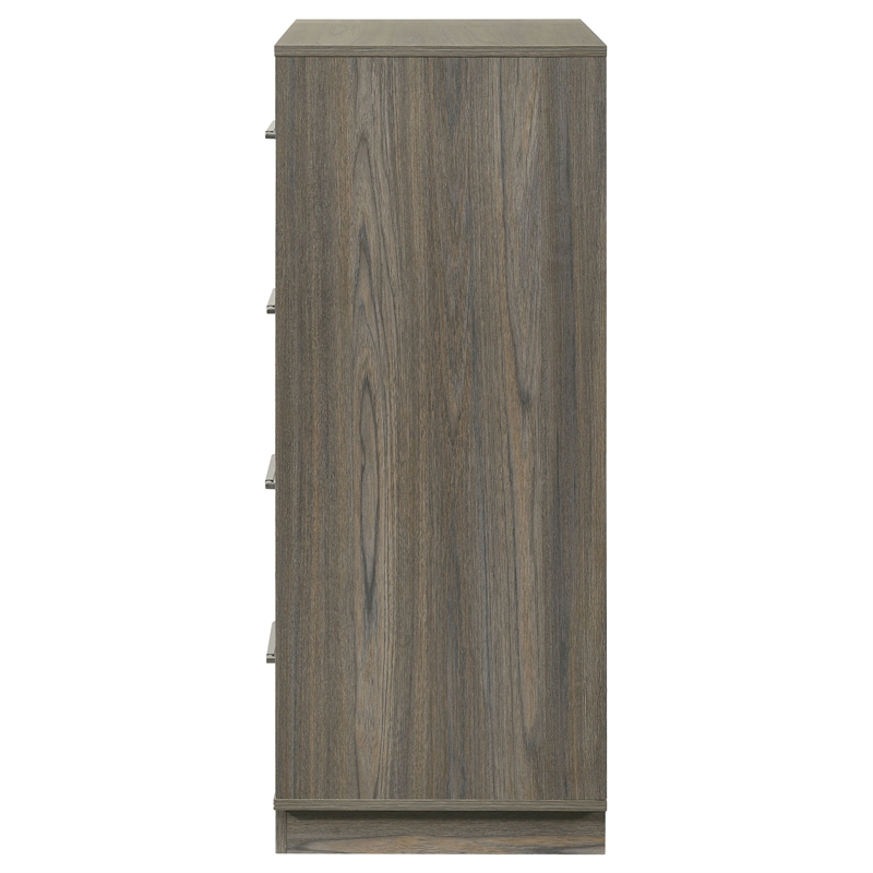 Pemberly Row Contemporary 4-Drawer Chest of Drawers Gray Oak