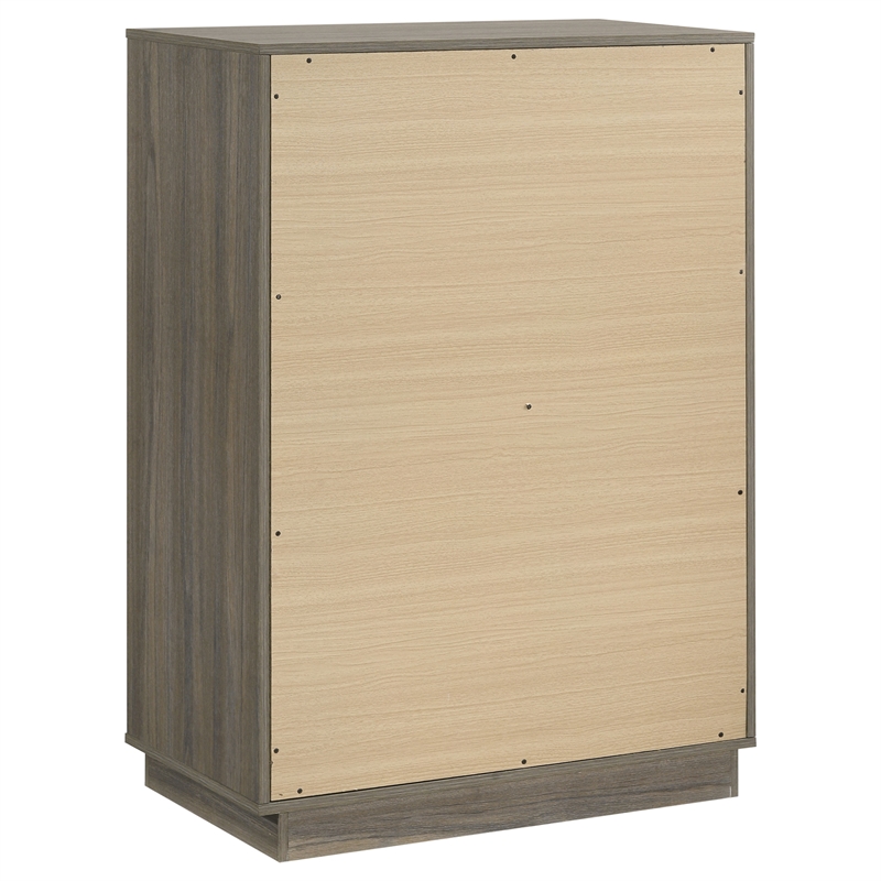 Pemberly Row Contemporary 4-Drawer Chest of Drawers Gray Oak
