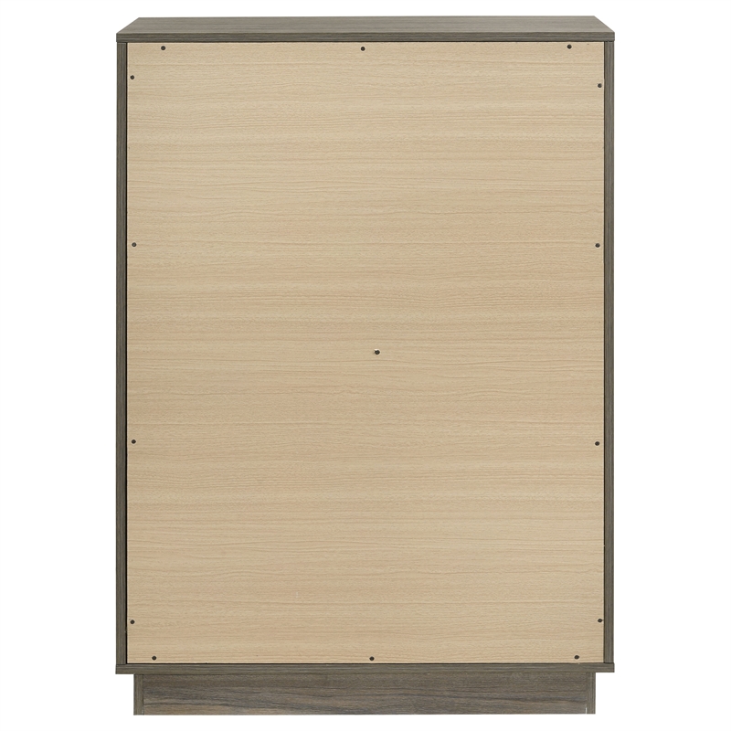 Pemberly Row Contemporary 4-Drawer Chest of Drawers Gray Oak