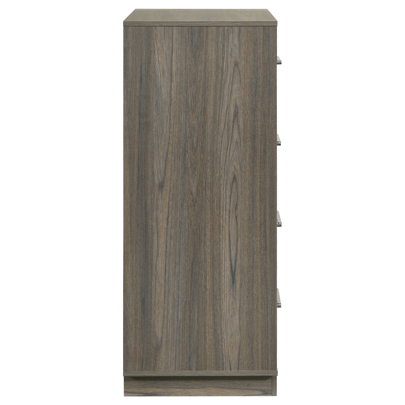 Pemberly Row Contemporary 4-Drawer Chest of Drawers Gray Oak
