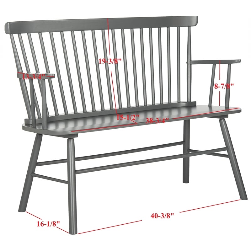 Pemberly Row Wooden Contemporary Spindleback Loveseat in Silver