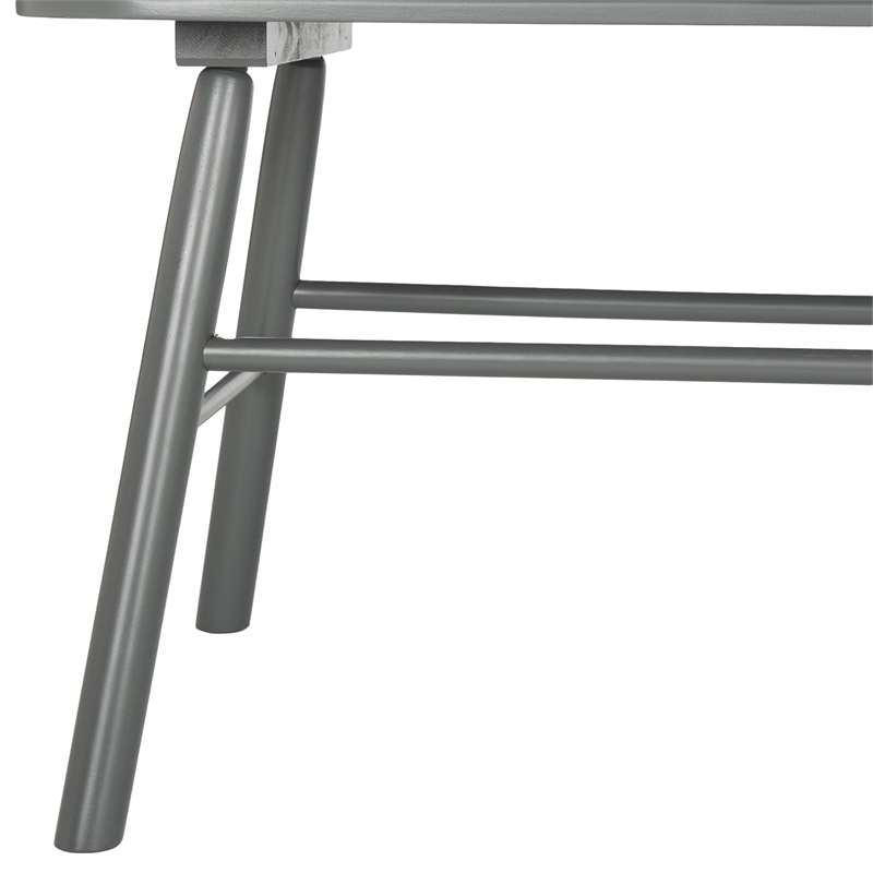 Pemberly Row Wooden Contemporary Spindleback Loveseat in Silver