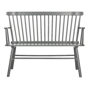 Pemberly Row Wooden Contemporary Spindleback Loveseat in Silver