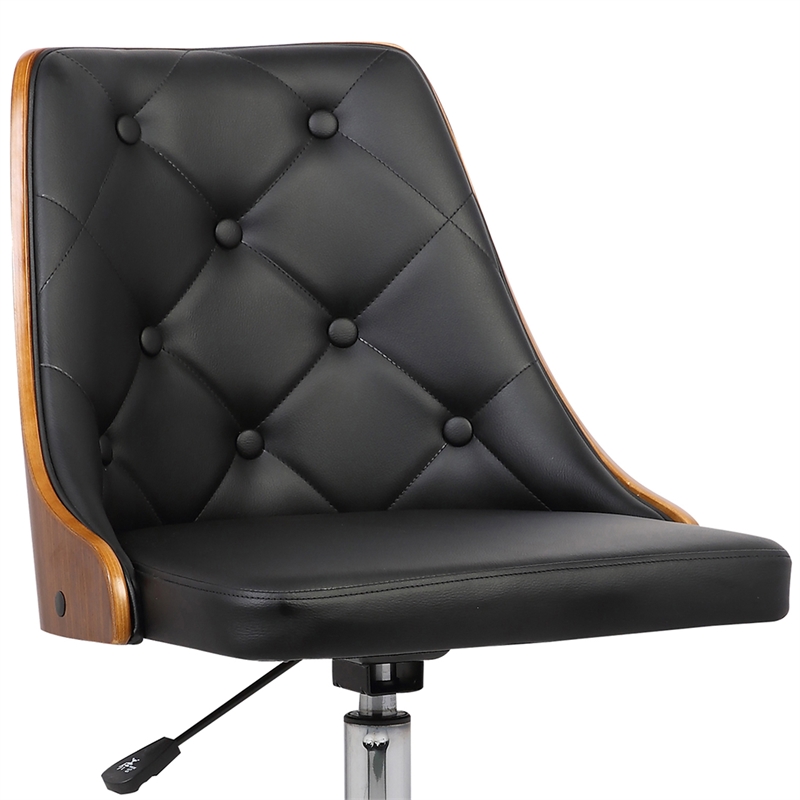 Pemberly Row Contemporary Faux Leather Office Chair in Black