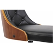 Pemberly Row Contemporary Faux Leather Office Chair in Black