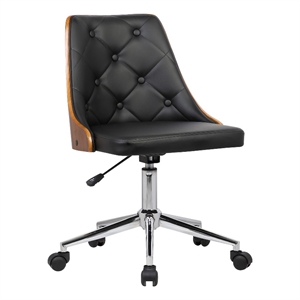 Pemberly Row Contemporary Faux Leather Office Chair in Black