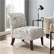Pemberly Row 2-Piece Accent Chair Set in Cream and Black Script Linen with Solid Wood Legs