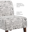 Pemberly Row 2-Piece Accent Chair Set in Cream and Black Script Linen with Solid Wood Legs