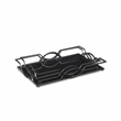Pemberly Row Set of 2 Black Mirrored Metal Trays with Metal Frame