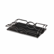 Pemberly Row Set of 2 Black Mirrored Metal Trays with Metal Frame