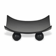 Pemberly Row Curved Black Wood Tray on Wood Orbs 11