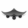 Pemberly Row Curved Black Wood Tray on Wood Orbs 11