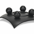 Pemberly Row Curved Black Wood Tray on Wood Orbs 11