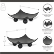Pemberly Row Curved Black Wood Tray on Wood Orbs 11