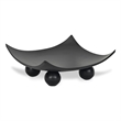 Pemberly Row Curved Black Wood Tray on Wood Orbs 11