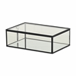Pemberly Row 9-Inch Glass and Metal Frame Storage Box in Black