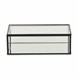 Pemberly Row 9-Inch Glass and Metal Frame Storage Box in Black