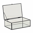 Pemberly Row 9-Inch Glass and Metal Frame Storage Box in Black
