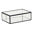 Pemberly Row 9-Inch Glass and Metal Frame Storage Box in Black