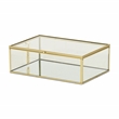 Pemberly Row 9-Inch Glass and Metal Frame Storage Box in Gold