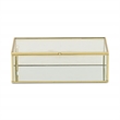 Pemberly Row 9-Inch Glass and Metal Frame Storage Box in Gold