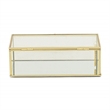 Pemberly Row 9-Inch Glass and Metal Frame Storage Box in Gold