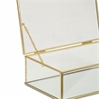 Pemberly Row 9-Inch Glass and Metal Frame Storage Box in Gold
