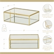 Pemberly Row 9-Inch Glass and Metal Frame Storage Box in Gold