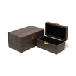 Pemberly Row Set of 2 Dark Brown Wood Storage Boxes with Gold Handles