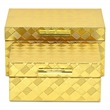 Pemberly Row Vinyl Diamond Checkered Pattern Box Set of 2 in Gold