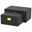 Pemberly Row Rounded Shagreen Vinyl Box Set of 2 with Gold Handles in Black