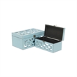 Pemberly Row Set of 2 Distressed Mirrored Wood Boxes in Blue