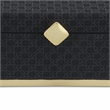Pemberly Row Vinyl Rattan Rectangular Box Set of 2 in Black with Gold Metal Base